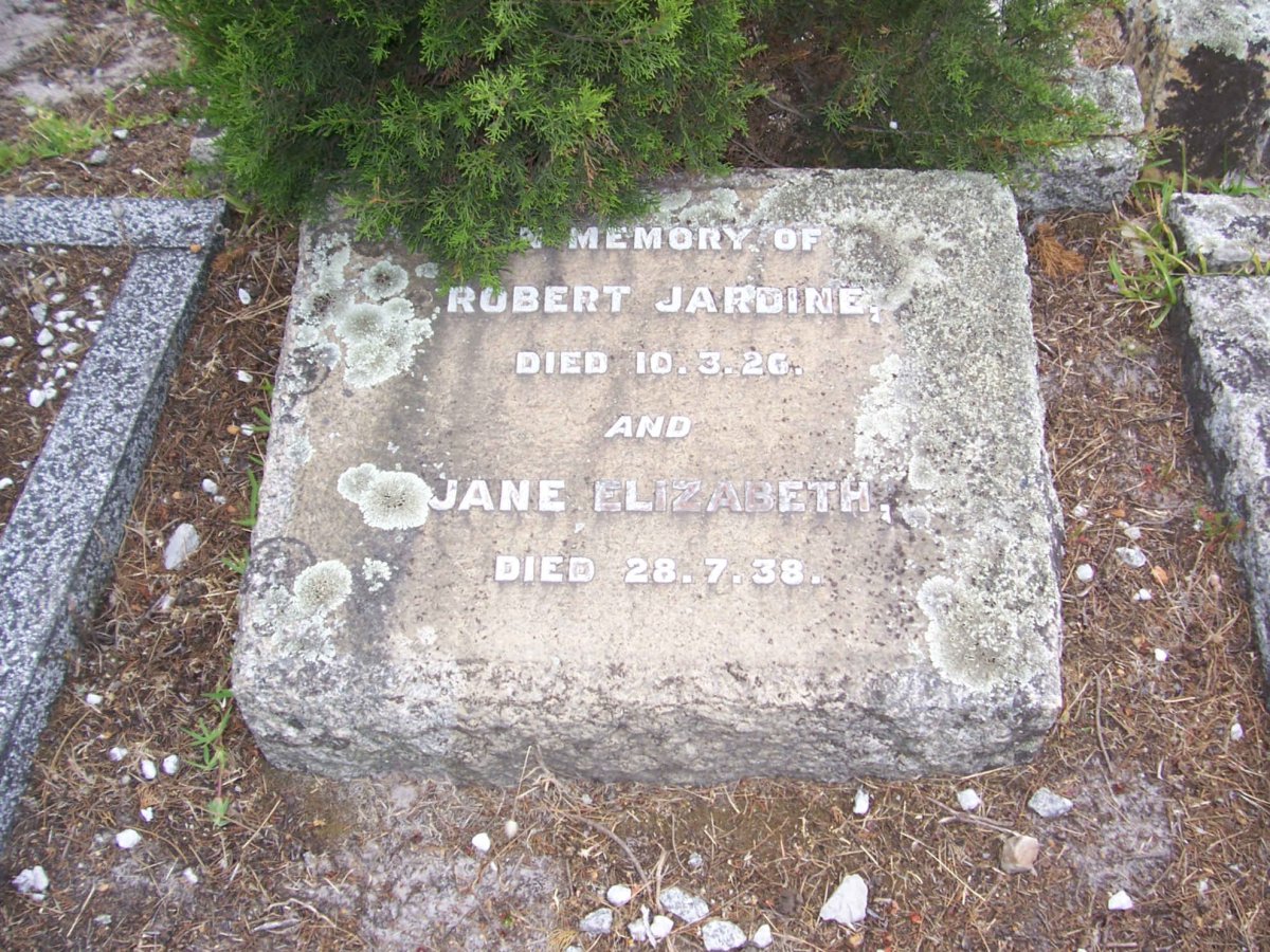 JARDINE Robert -1926 &amp; Jane Elizabeth -1938