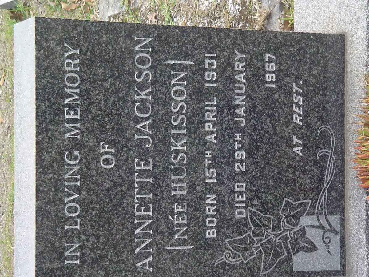 JACKSON Annette nee HUSKISSON 1931-1967