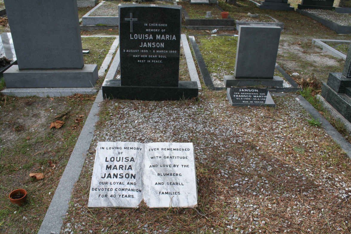 JANSON Fransco Martin 1906-1981 &amp; Louisa Maria 1899-1980