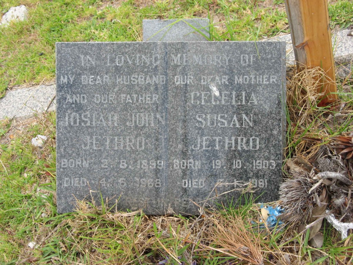 JETHRO Josiah John 1899-1968 &amp; Cecelia Susan 1903-1981