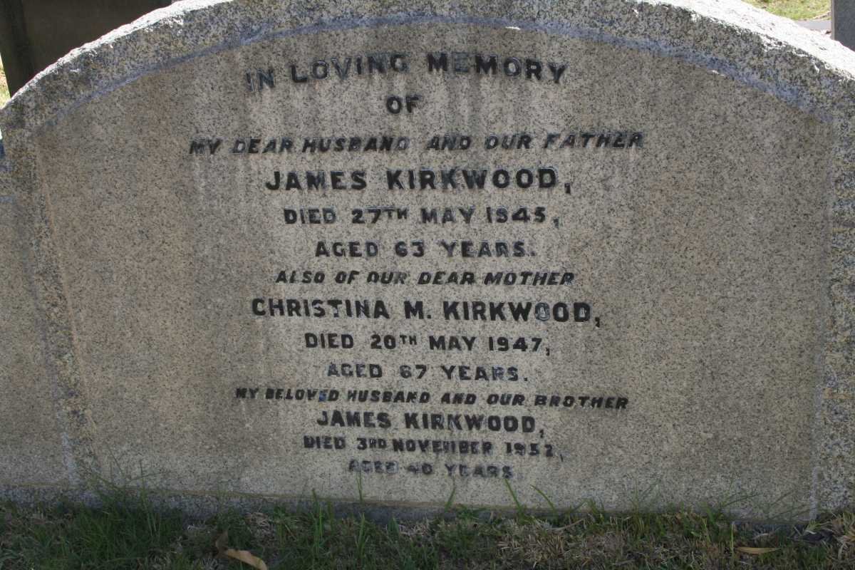 KIRKWOOD James -1945 &amp; Christina M. -1947 :: KIRKWOOD James -1952
