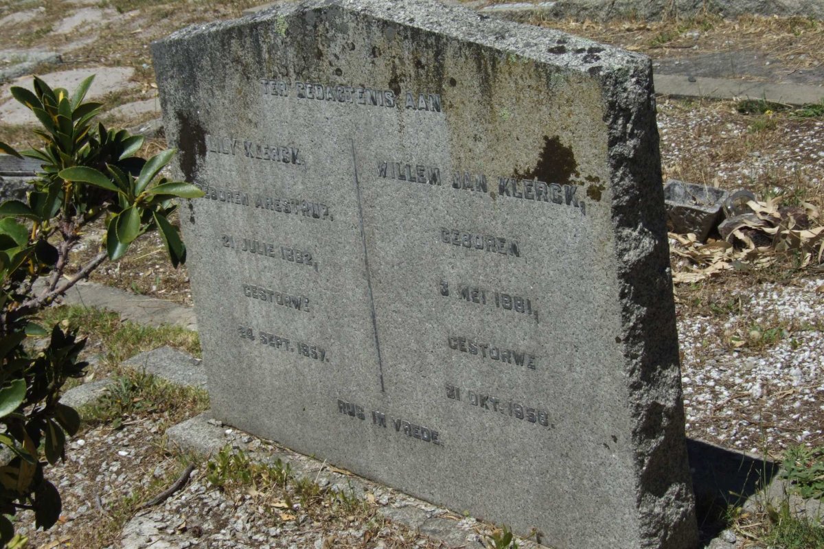 KLERCK Willem Jan 1881-1958 &amp; Lily ARESTRUP 1882-1957
