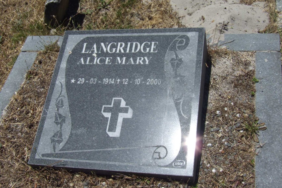 LANGRIDGE Alice Mary 1914-2000