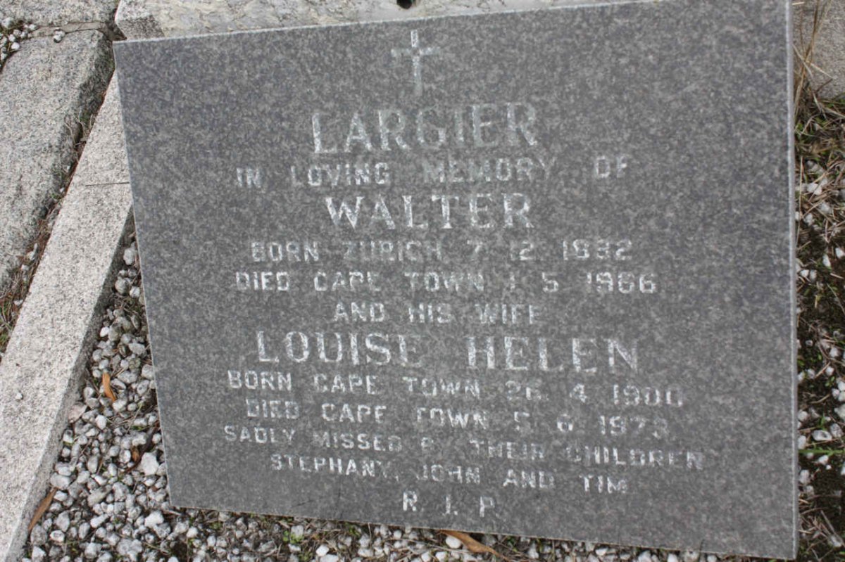 LARGIER Walter 1892-1966 &amp; Louise Helen 1900-1973
