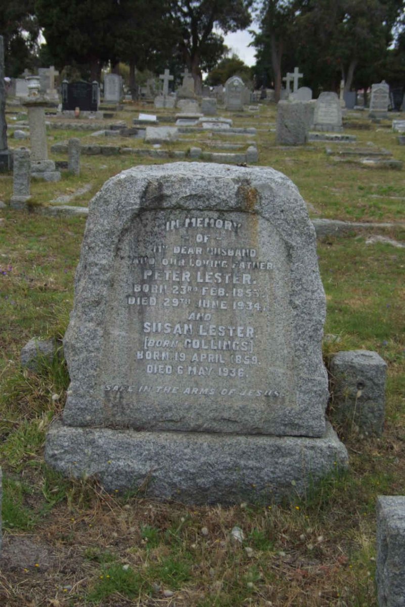 LESTER Pieter 1853-1934 &amp; Susan COLLINGS 1858-1936