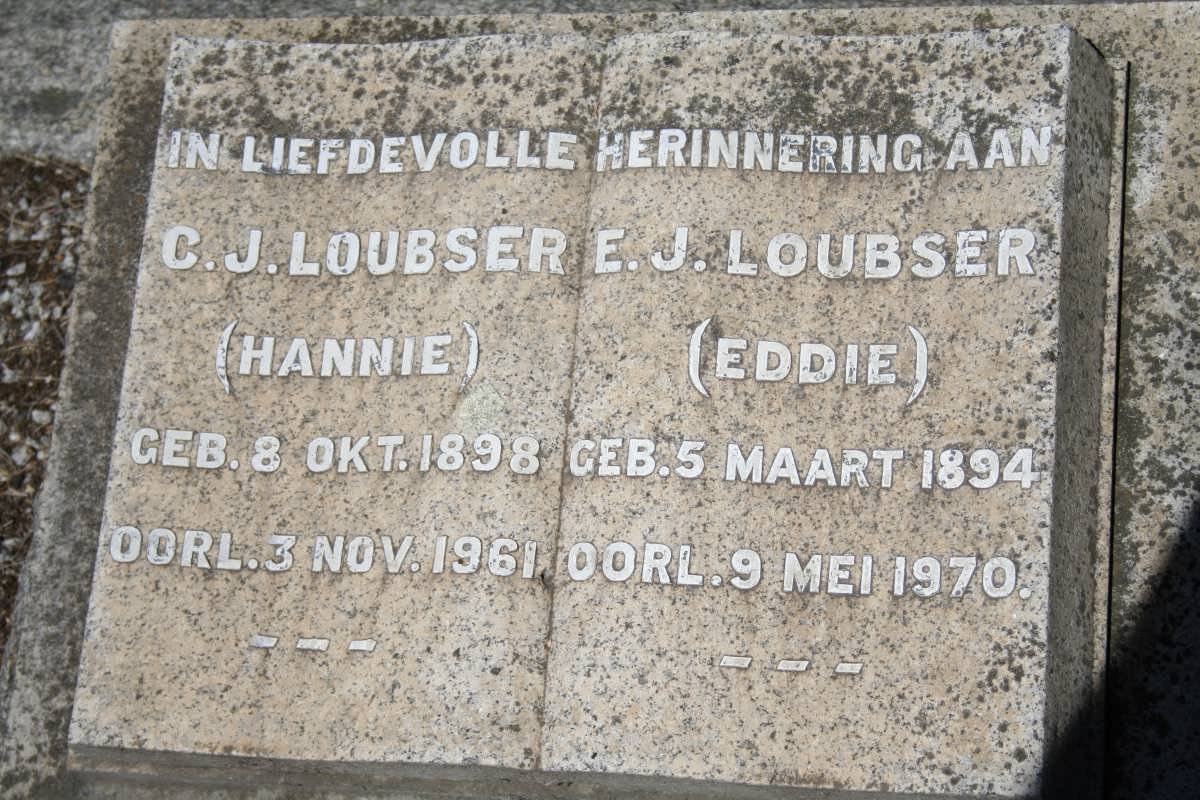 LOUBSER E.J. 1894-1970 &amp; C.J. 1898-1961