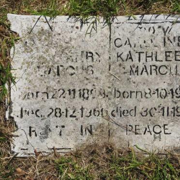 MARCUS ?? nry 1898-1960 & Ca??ine Kathleen 1902-1980