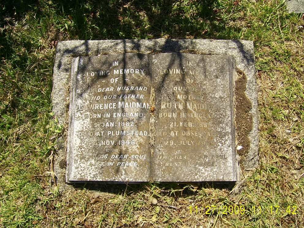 MAIDMAN Lawrence 1882-1946 &amp; Ruth 1881-1969