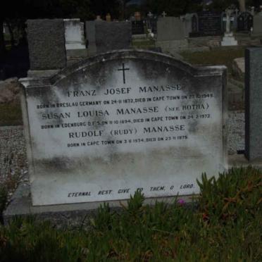 MANASSE Franz Josef 1872-1949 &amp; Susan Louisa BOTHA 1894-1972 :: MANASSE Rudolph 1934-1975