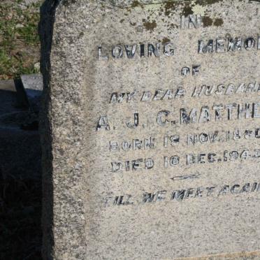 MATTHEE A.J.C. 1880-1943