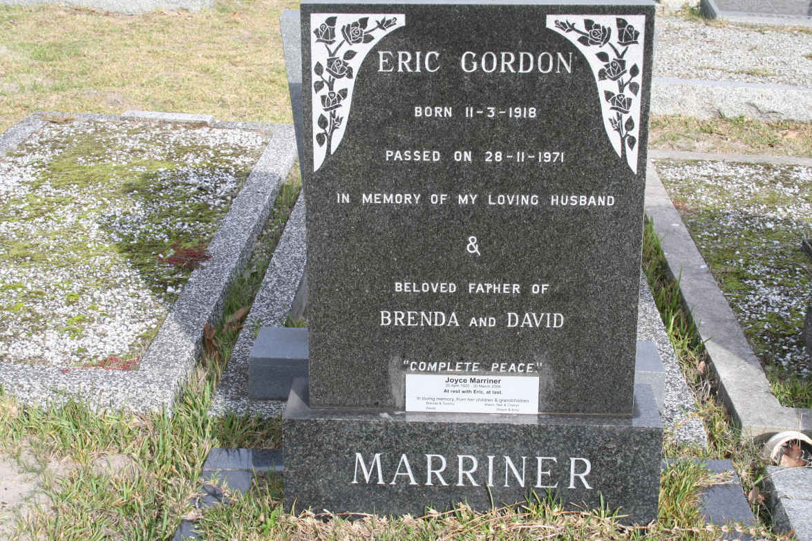 MARRINER Eric Gordon 1918-1971 & Joyce 1920-2004