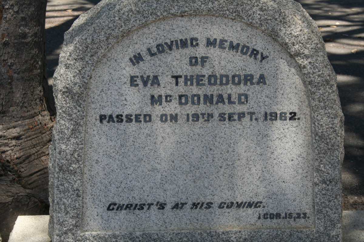 MCDONALD Eva Theodora -1962