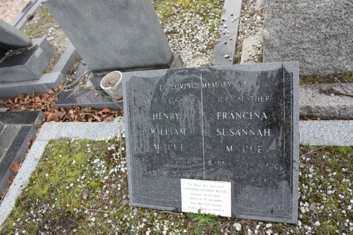 MCCUE Henry William 1906-1978 & Francina Susannah 1920-1979 :: MCCUE Andries Petrus 1947-2005 _1