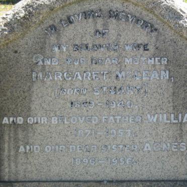 MCLEAN William 1871-1953 & Margaret STUART 1869-1940 :: MCLEAN Agnes 1896-1956