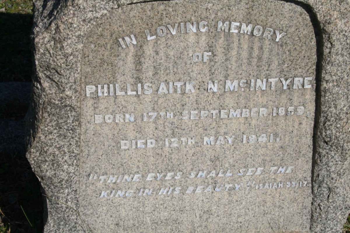 MCINTYRE Phillis Aitken 1859-1941