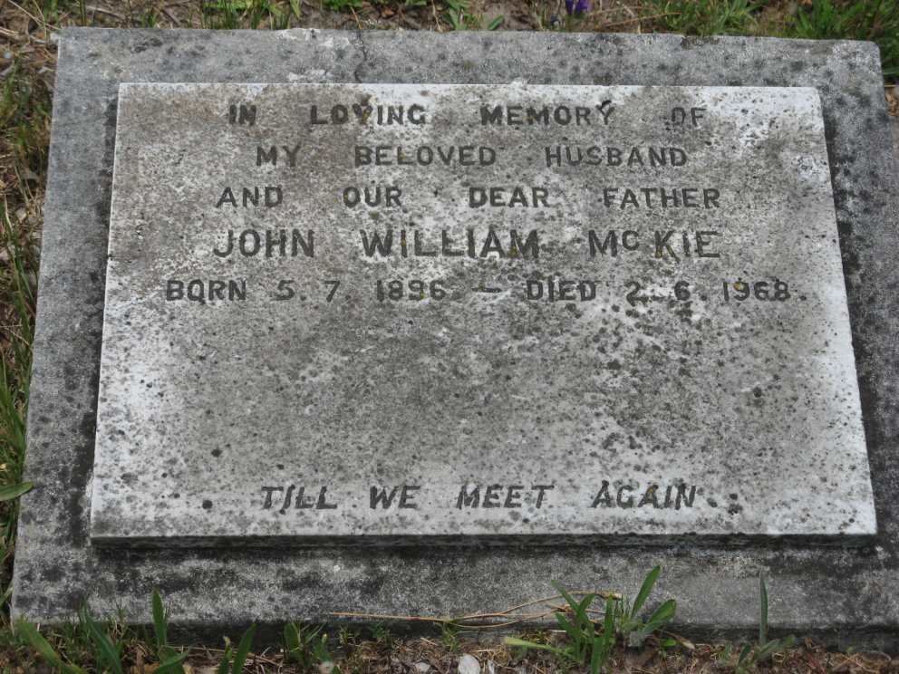 MCKIE John William 1896-1968