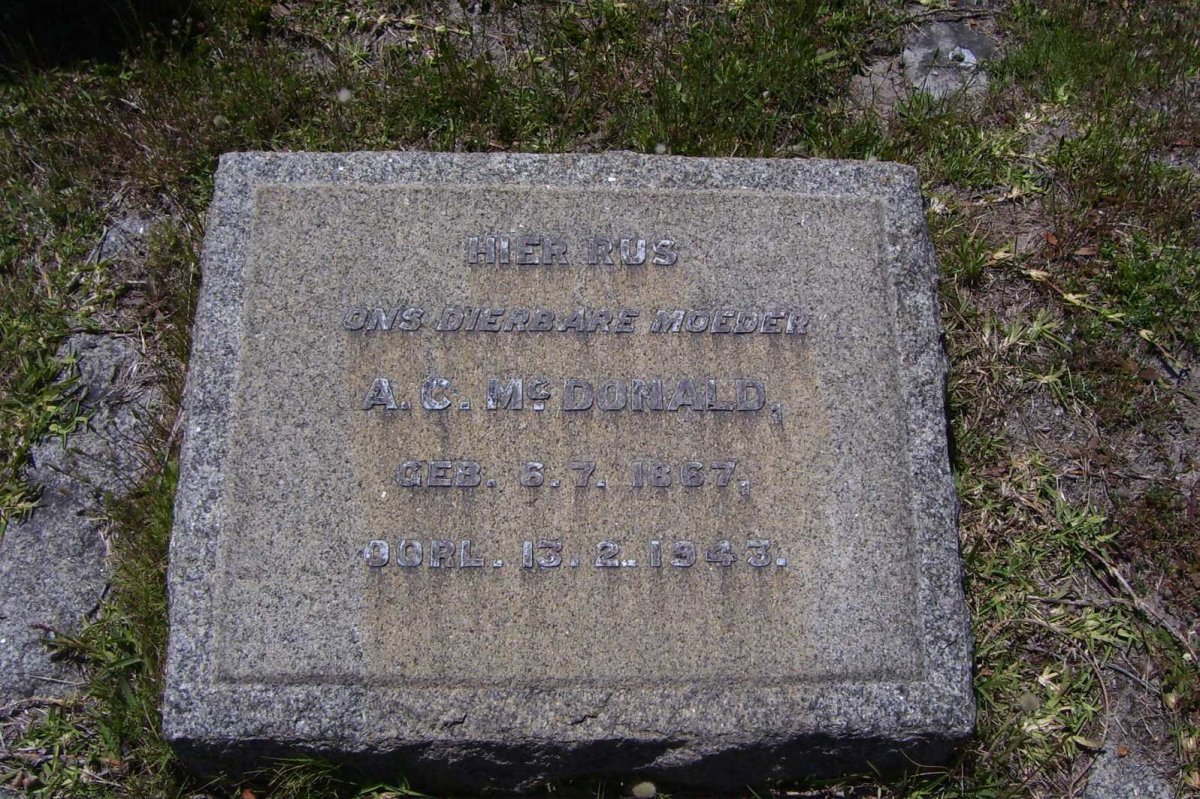 MCDONALD A.C. 1867-1943