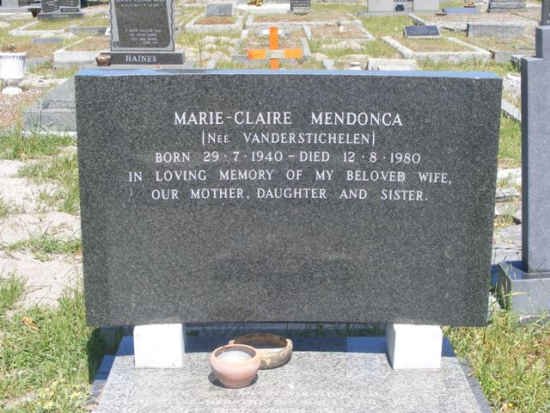 MEDONCA Marie-Claire nee VANDERSTICHELEN 1940-1980