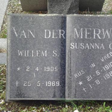 MERWE Willem S., van der 1905-1969 & Susanna C. 1910-1987