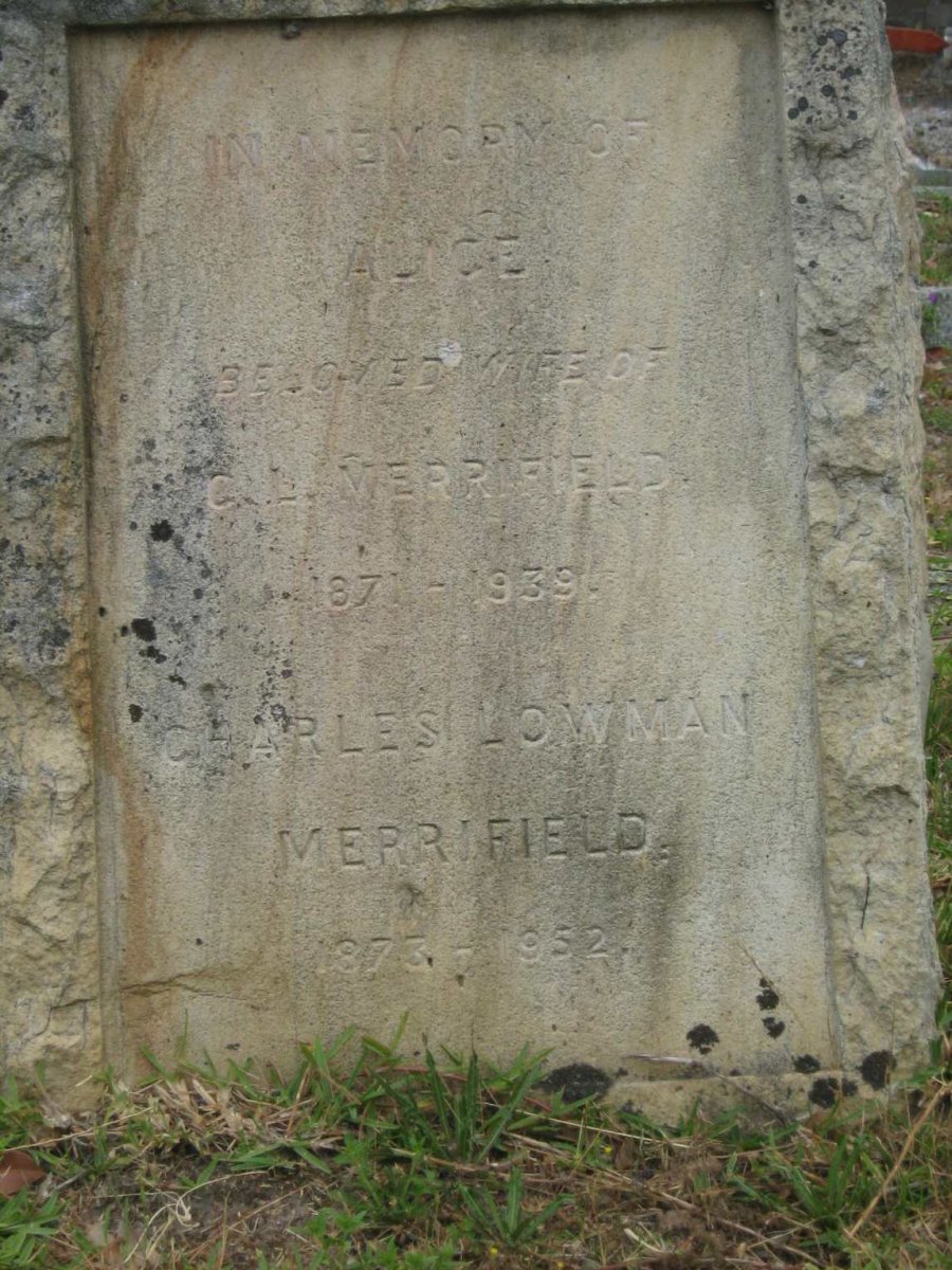MERRIFIELD C.L. 1873-1952 & Alice 1871-1939