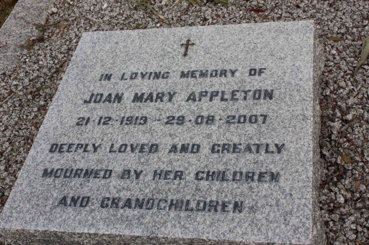 APPLETON Joan Mary 1919-2007
