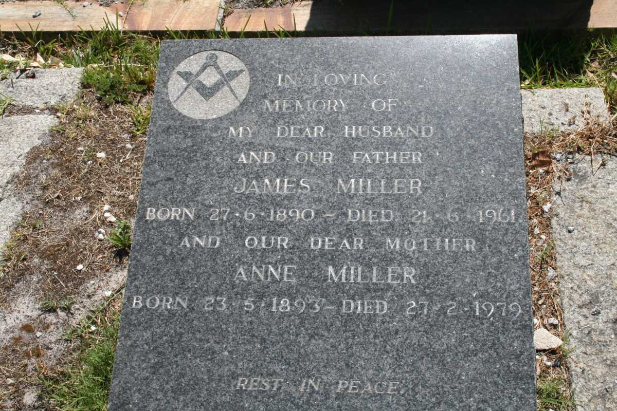 MILLER James 1890-1961 & Anne 1893-1979