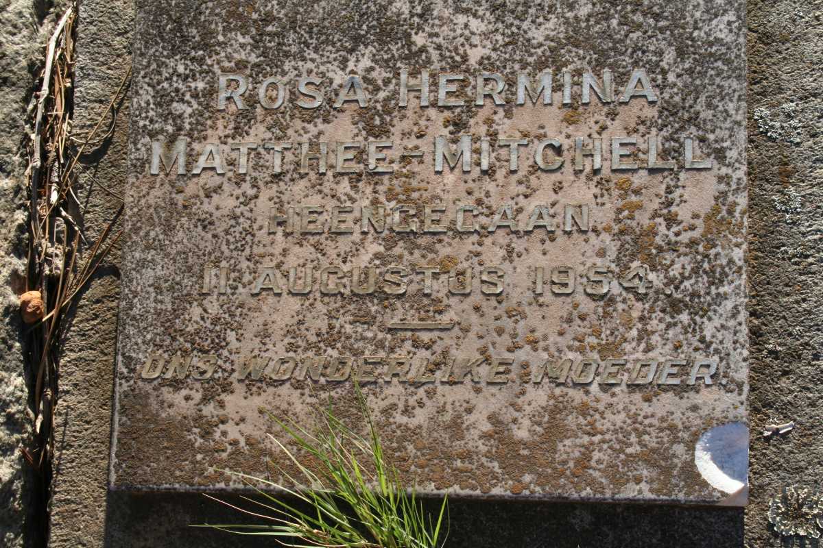 MITCHELL Rosa Hermina, MATTHEE -1954