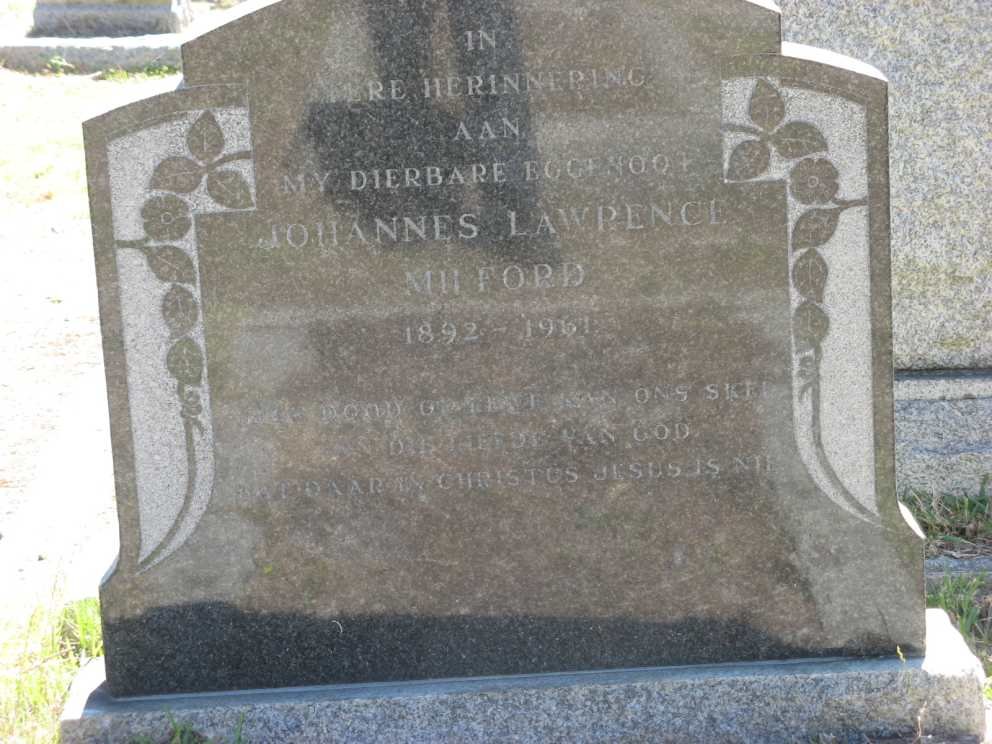 MILFORD Johannes Lawrence 1892-1961