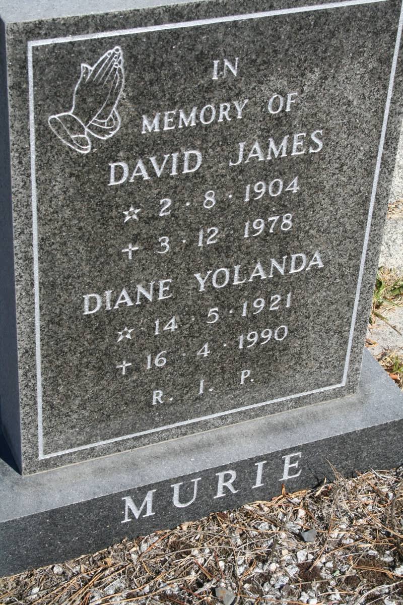 MURIE David James 1904-1978 &amp; Diane Yolanda 1921-1990