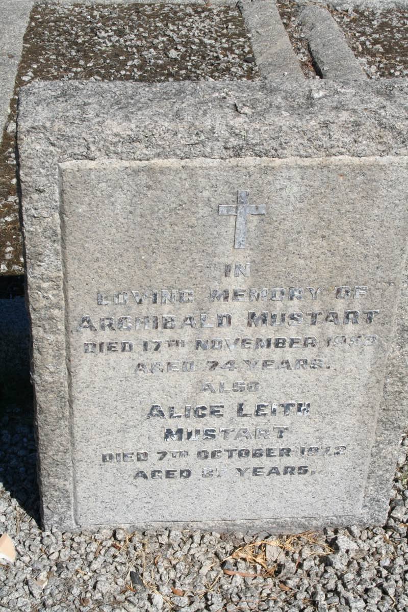 MUSTART Archibald -1953 &amp; Alice Leith -1972