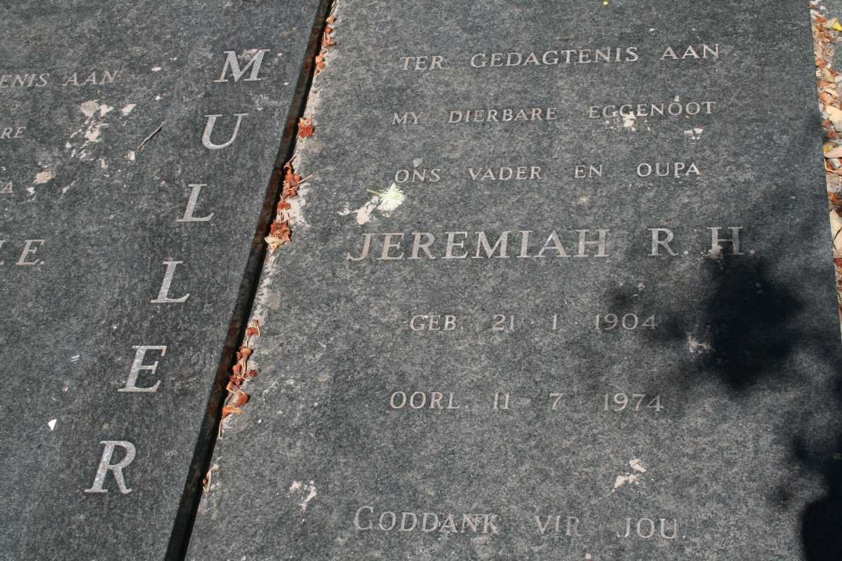 MULLER Jeremiah R.H. 1904-1974