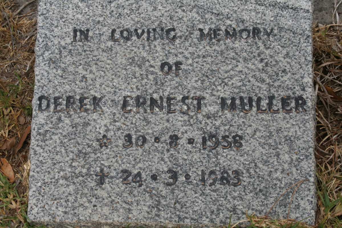 MULLER Derek Ernest 1958-1983