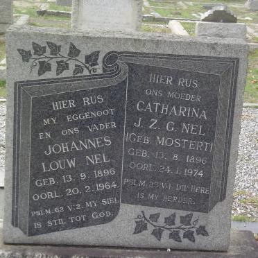 NEL Johannes Louw 1896-1964 &amp; Catharina J.Z.G. MOSTERT 1896-1974