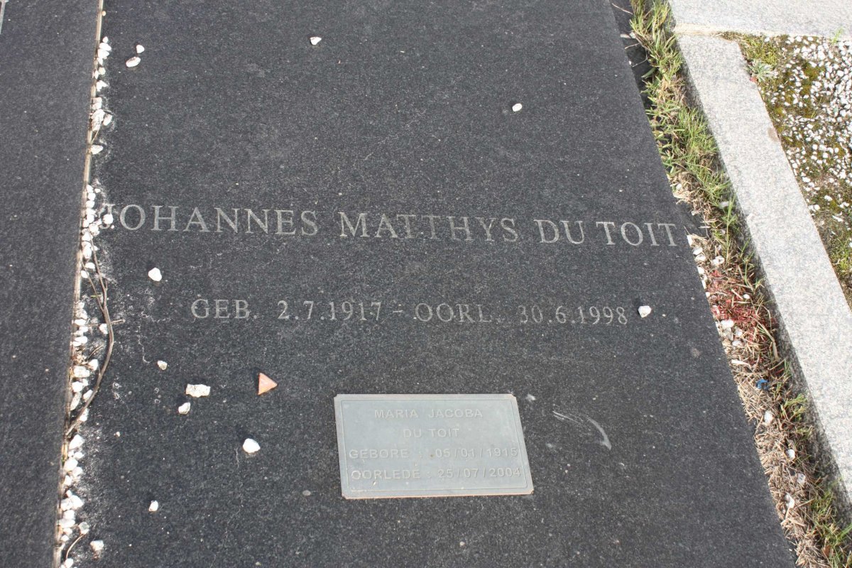 TOIT Johannes Matthys, du 1917-1998 &amp; Maria Jacoba 1915-2004