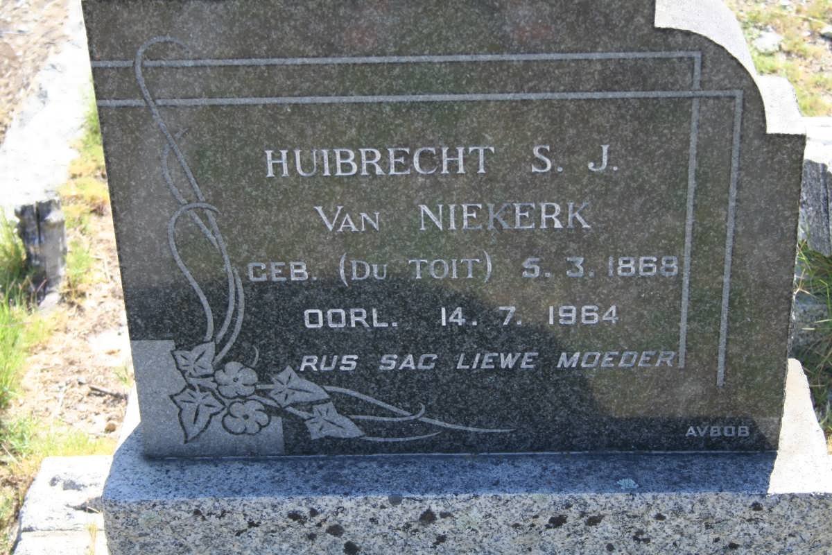NIEKERK Huibrecht S.J., van nee DU TOIT 1868-1964