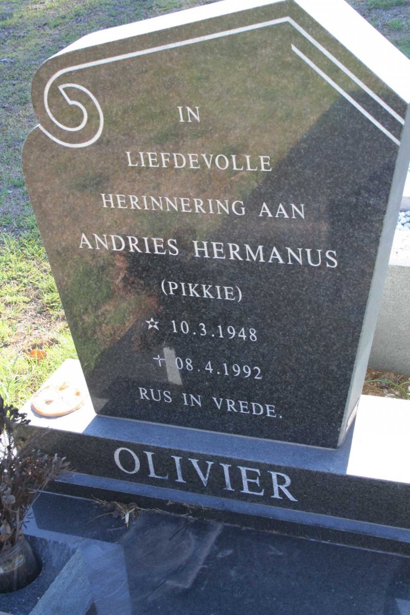 OLIVIER Andries Hermanus 1948-1992
