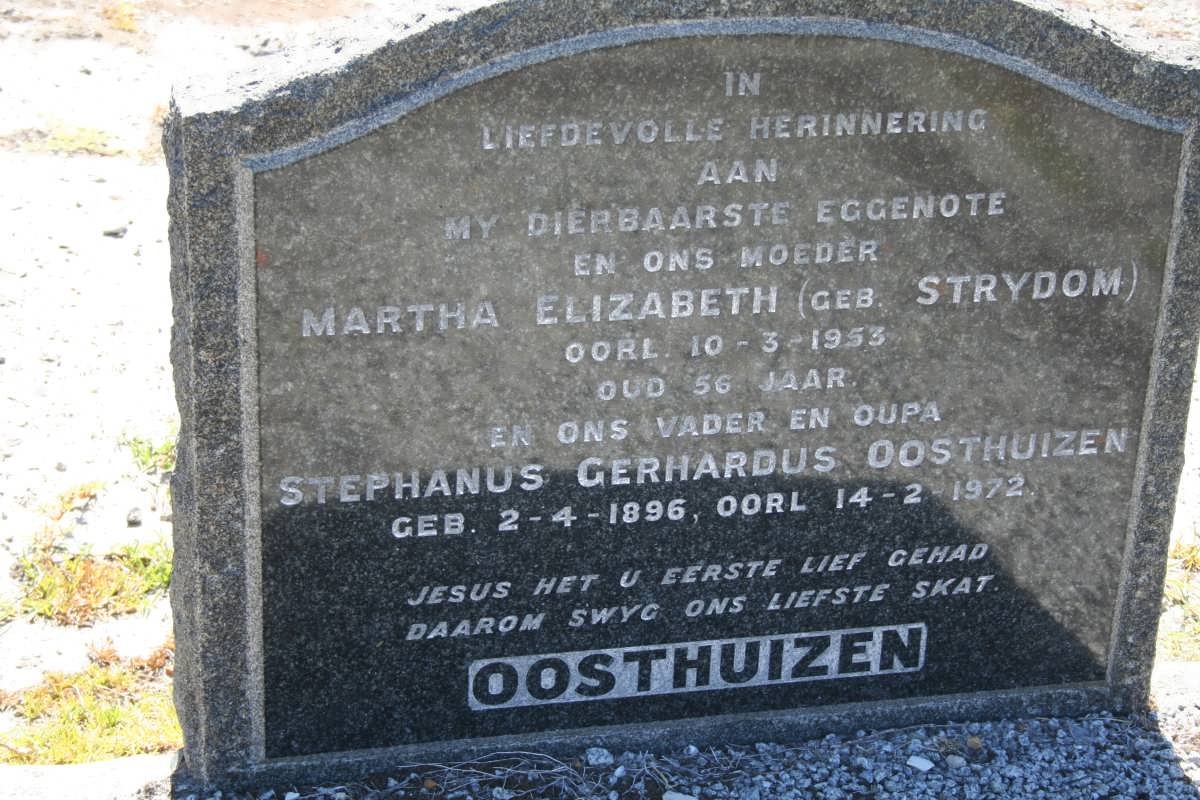 OOSTHUIZEN Stephanus Gerhardus 1896-1972 &amp; Martha Elizabeth STRYDOM -1953