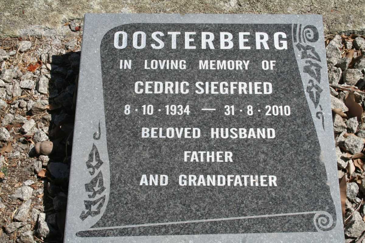 OOSTERBERG Cedric Siegfried 1934-2010
