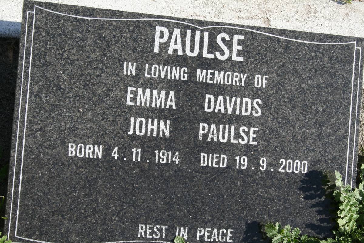 PAULSE John 1914-2000 :: DAVIDS Emma 1914-2000