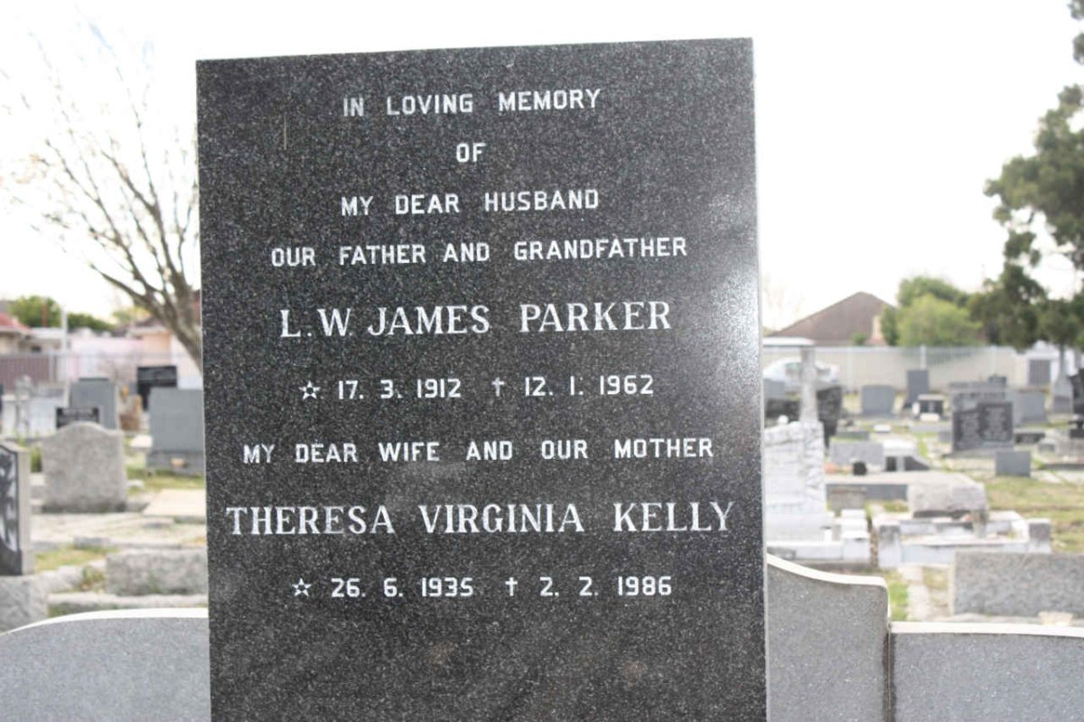 PARKER L.W. James 1912-1962 &amp; Theresa Virginia Kelly 1935-1986
