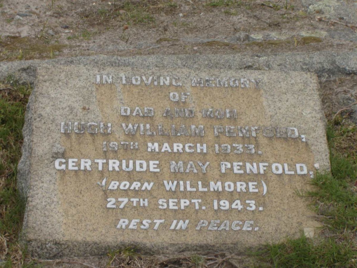 PENFOLD Hugh William -1933 &amp; Gertrude May WILLMORE -1943