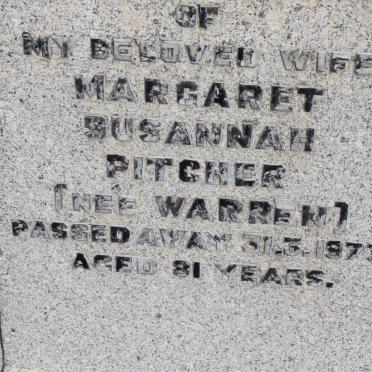 PITCHER Margaret Susannah nee WARREN  -1973