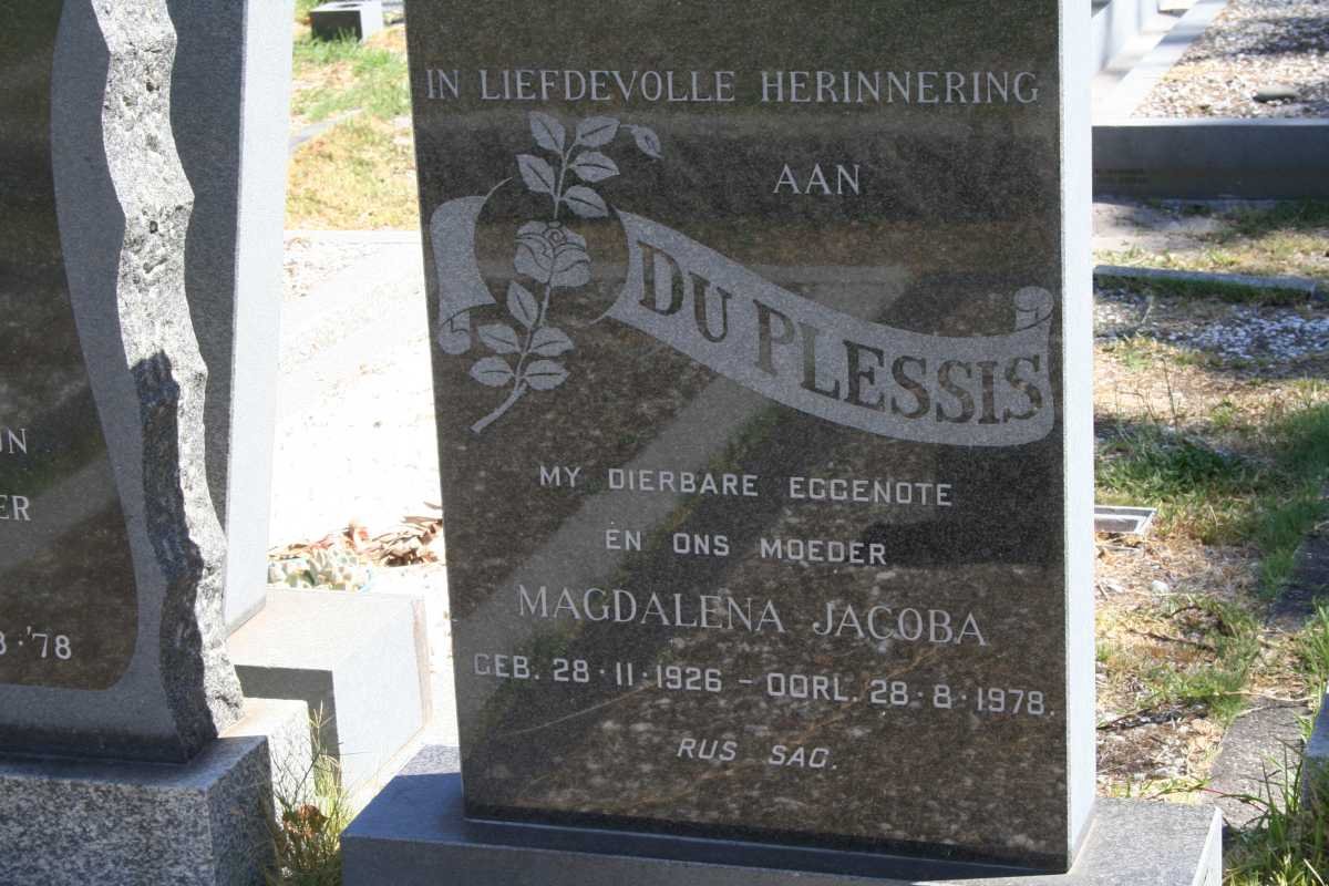 PLESSIS Magdalena Jacoba, du 1926-1978
