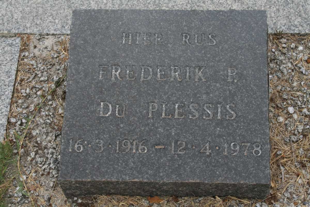 PLESSIS Frederik P., du 1916-1978