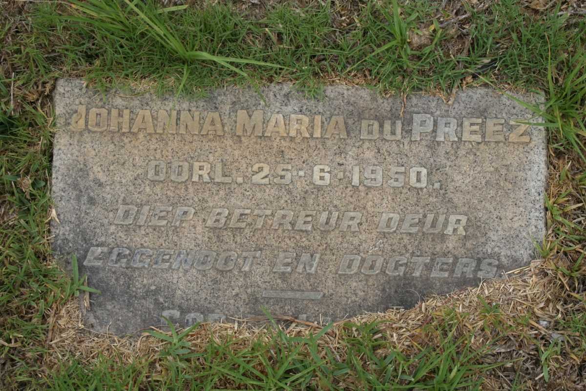 PREEZ Johanna Maria, du -1950