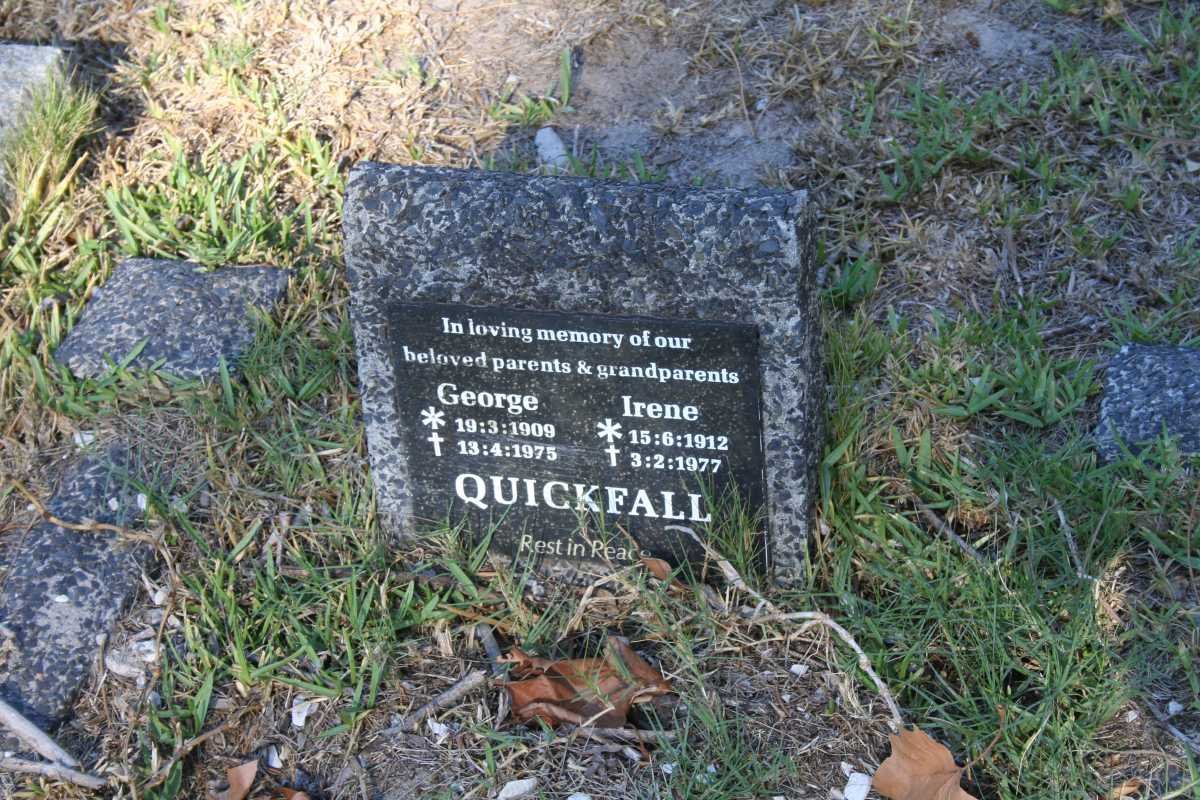 QUICKFALL George 1909-1975 &amp; Irene 1912-1977