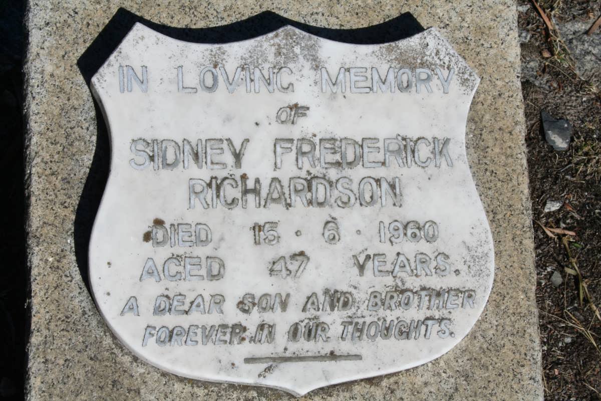 RICHARDSON Sidney Frederick -1960