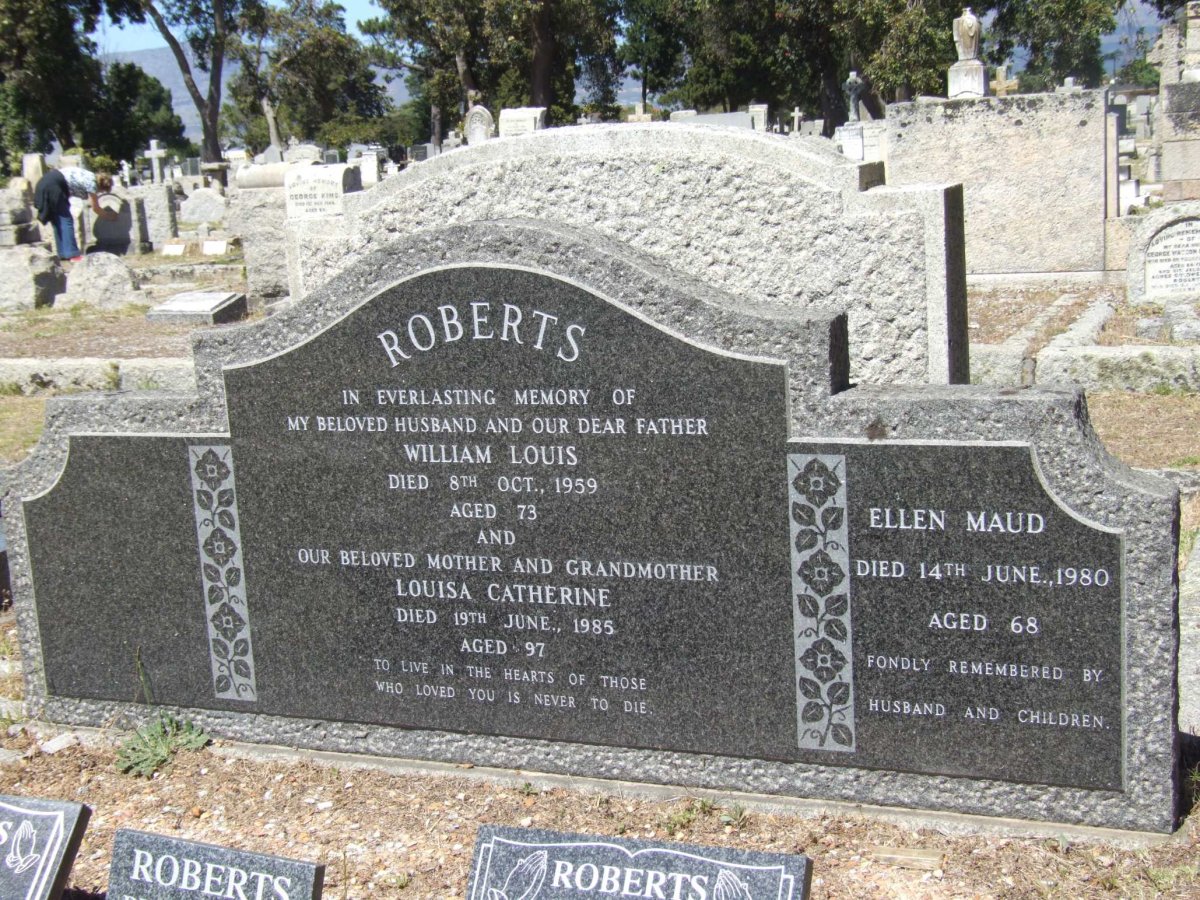 ROBERTS William Louis -1959 &amp; Louisa Catherine -1985 :: ROBERTS Ellen Maud -1980