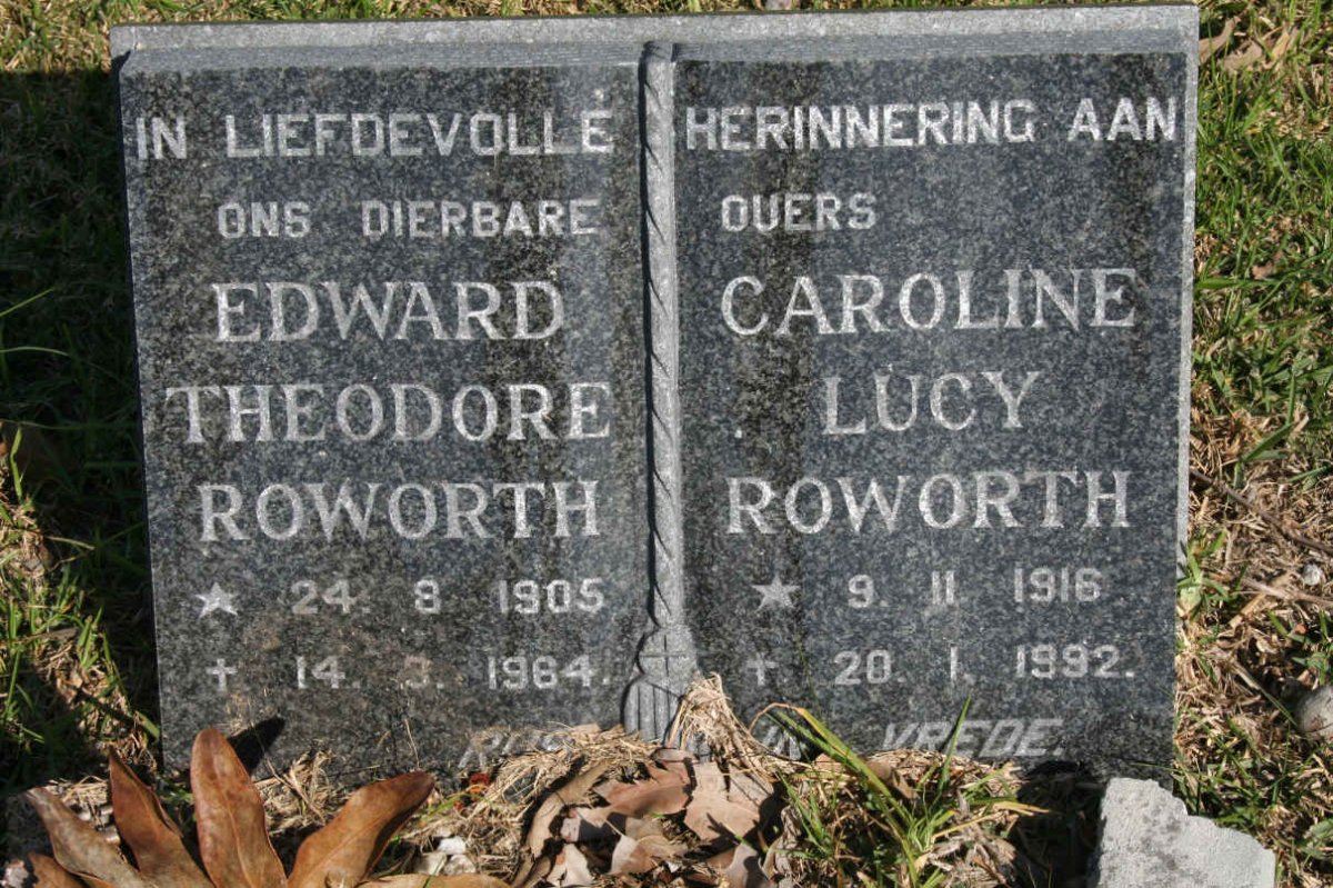 ROWORTH Edward Theodore 1905-1964 &amp; Caroline Lucy 1916-1992