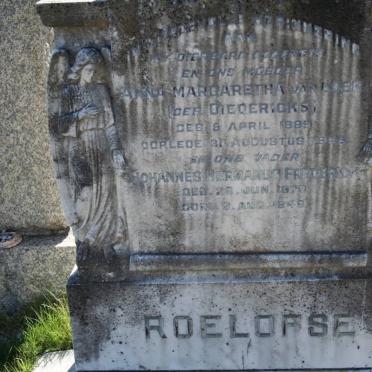 ROELOFSE Johannes Hermanus Frederick 187?-1949 &amp; Anna Margaretha van Loen nee DIEDERICKS 1889-1948